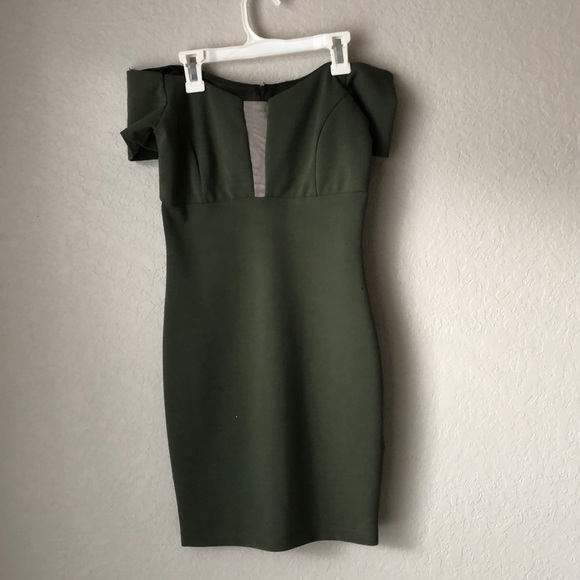 Green Brown Bodycon Dress